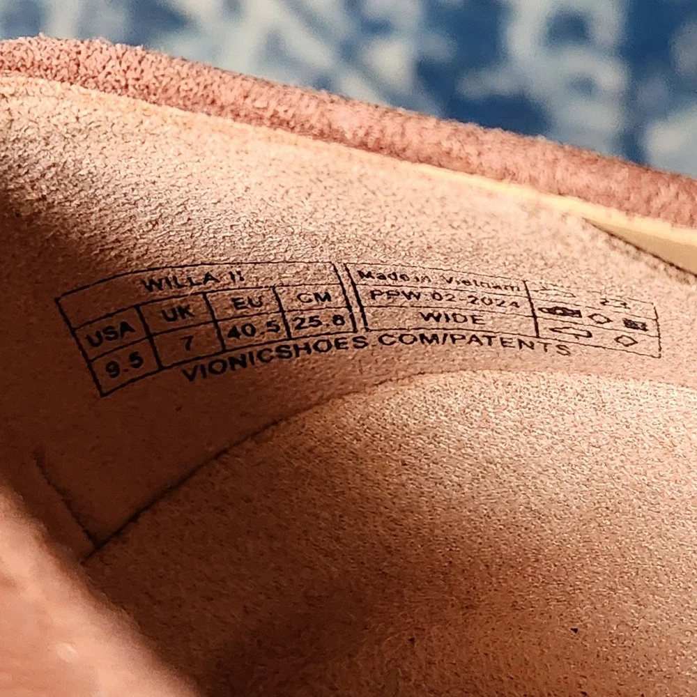 Vionic Willa II Tan Leather Pointed Toe Loafers Flats Womens 9.5 Wide Comfort